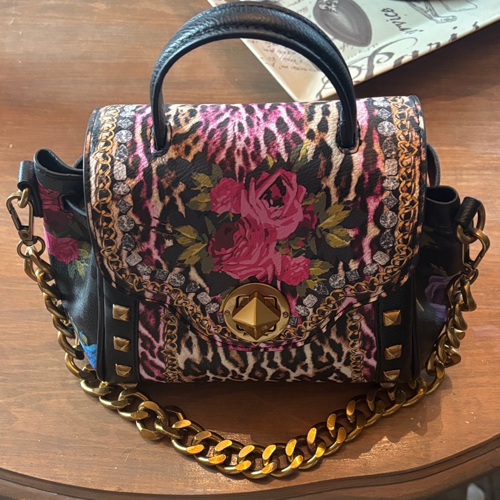 Betsey Johnson Pink Floral Leopard Mini Bag